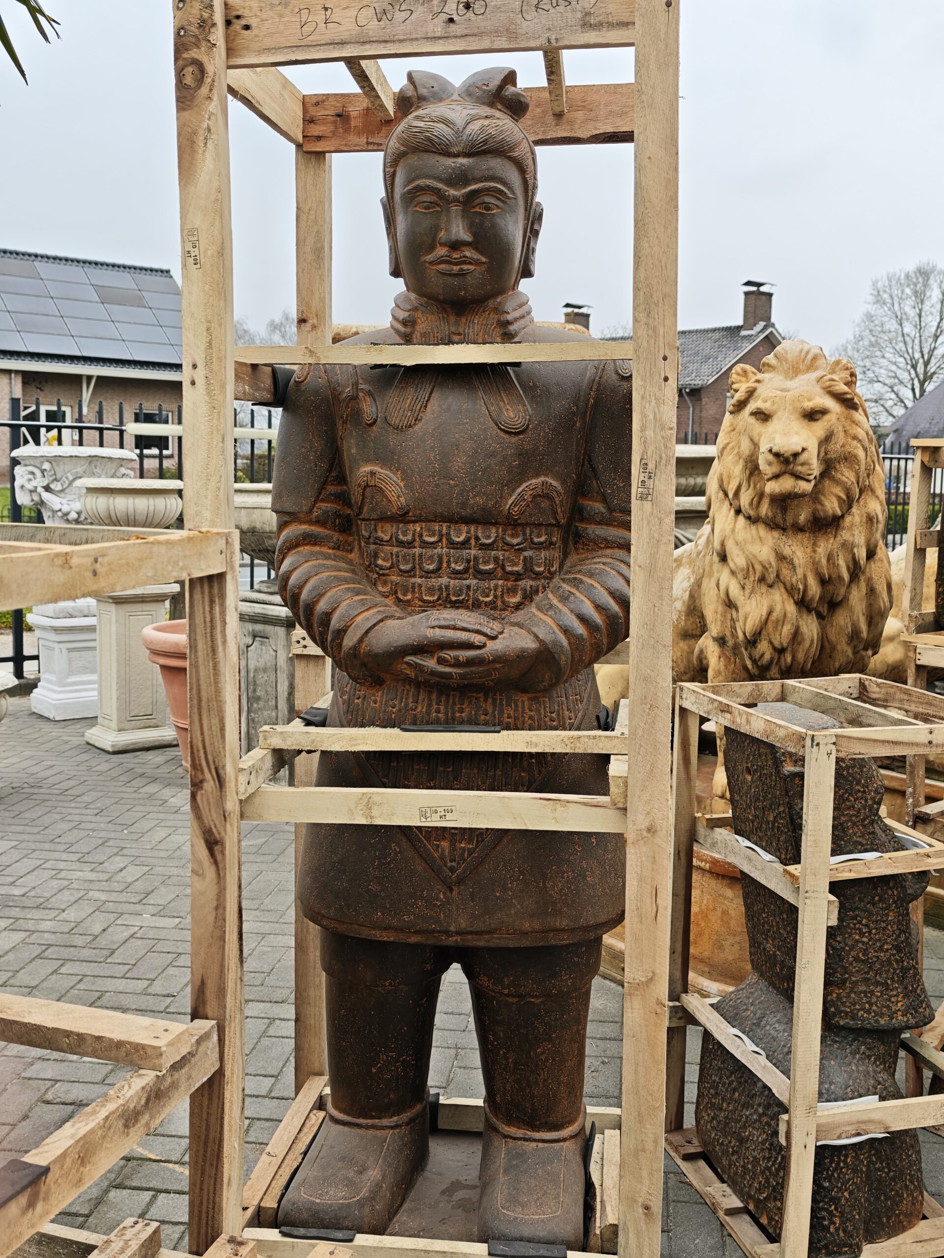 Stone statue Chinese warrior 200cm