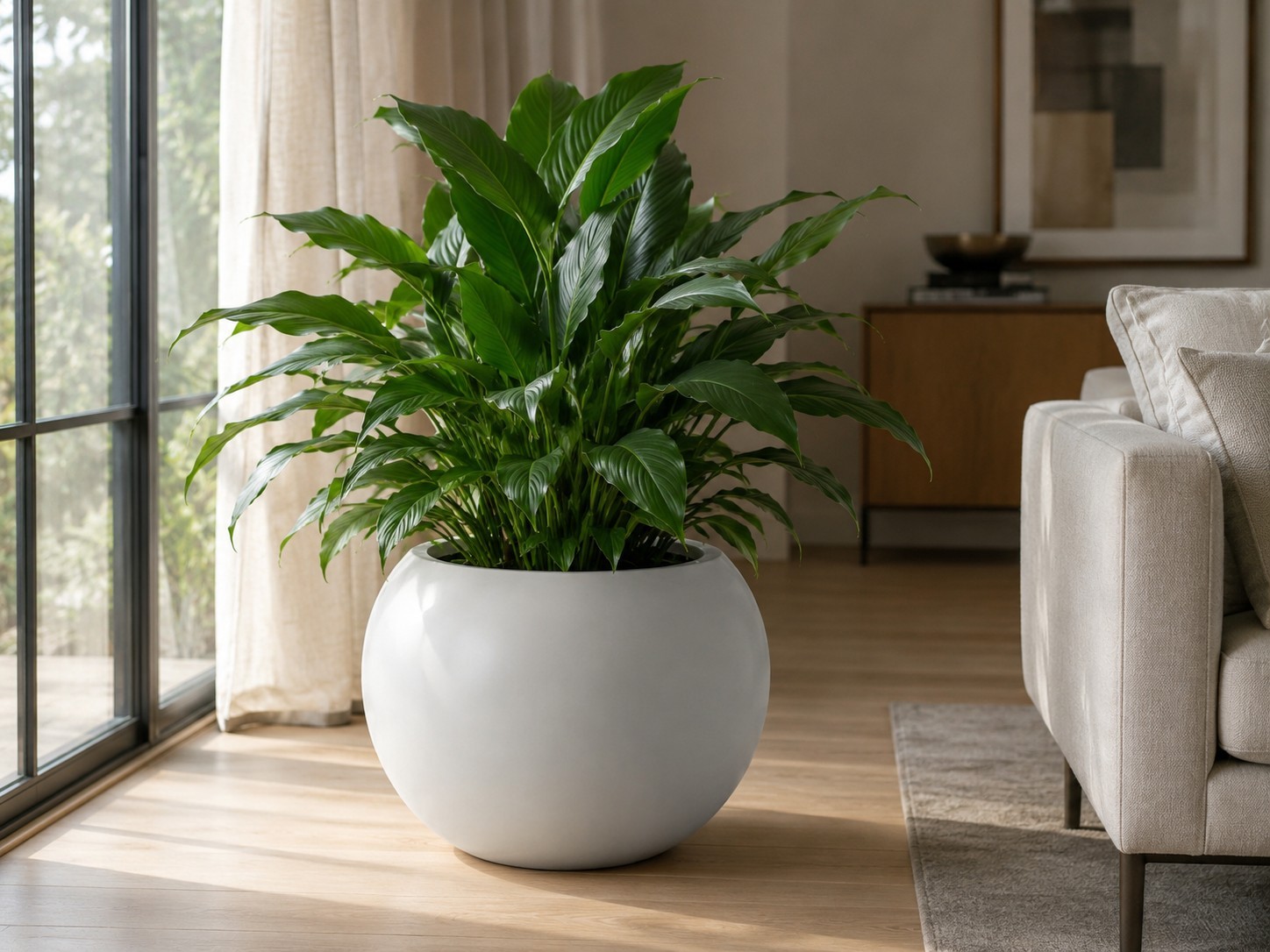 Topf rund Codi weiß glänzend 40cm