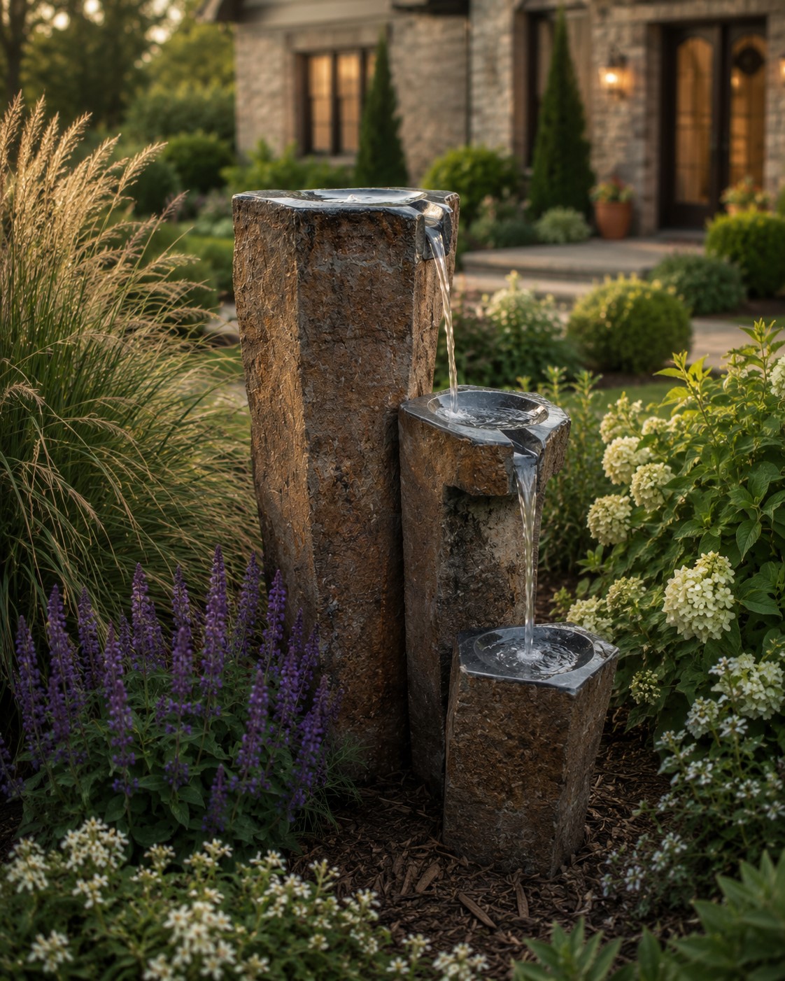 Large water ornament basalt Nina XXL