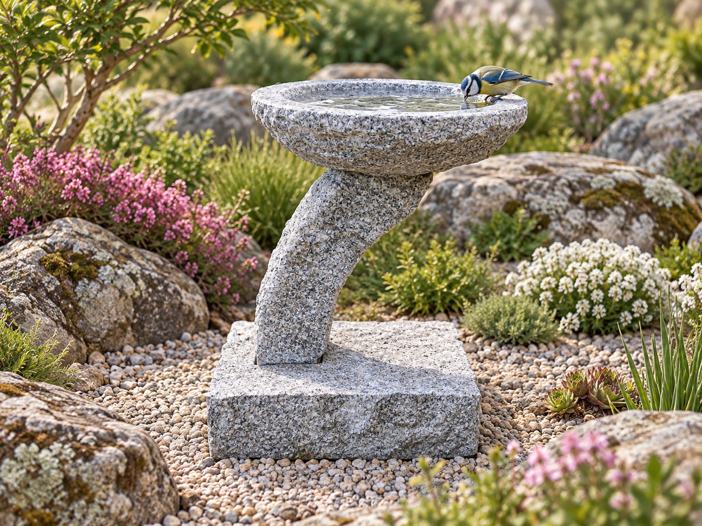 Bird drinking bowl granite Maartje