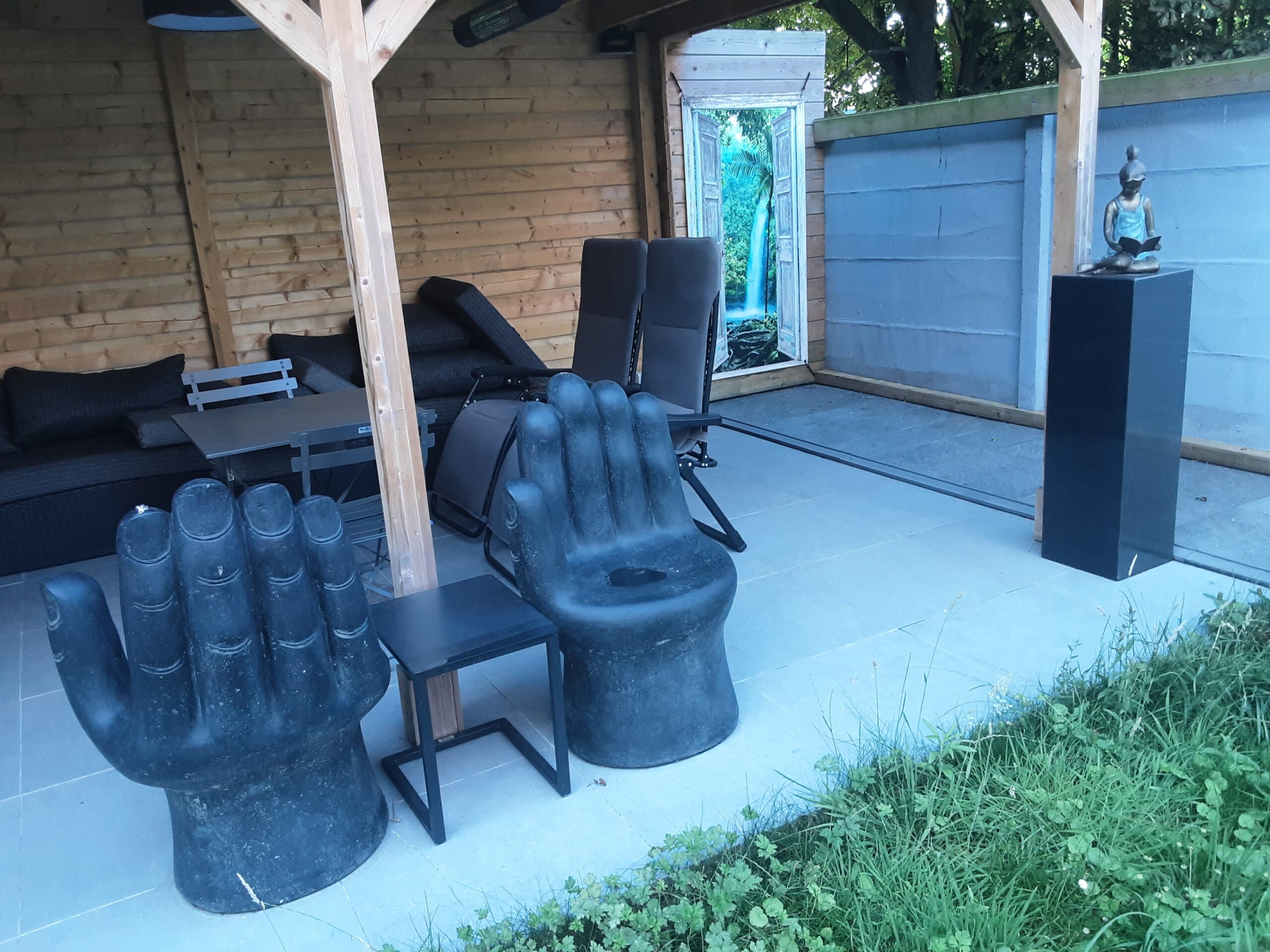 Tuinstoelen Hand steen 2 stuks 92cm