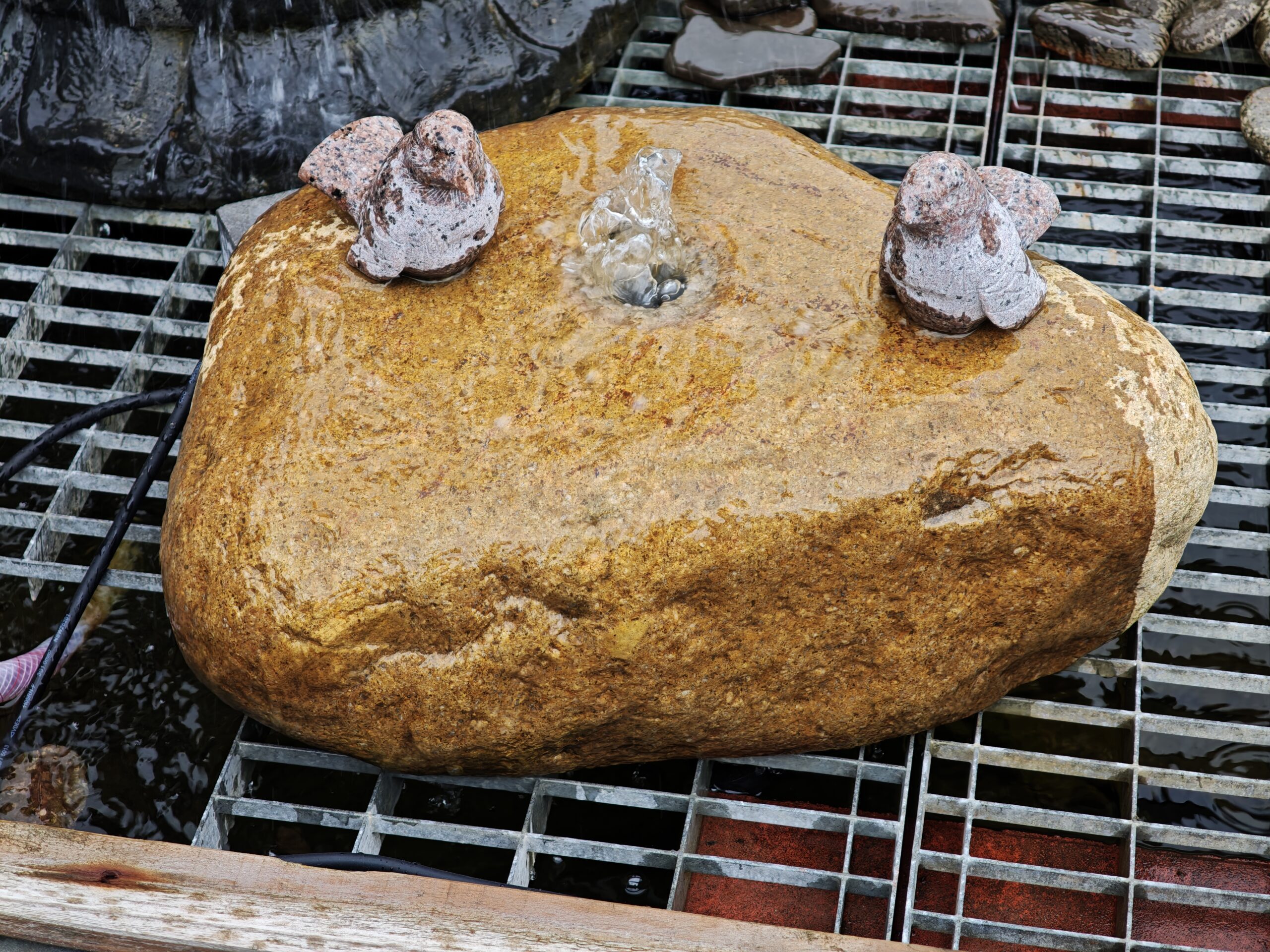 Wasserornament Felsen mit Vögeln