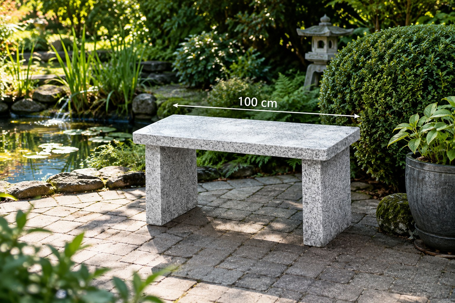 bankje graniet Judith 100cm breed - Eliassen.nl