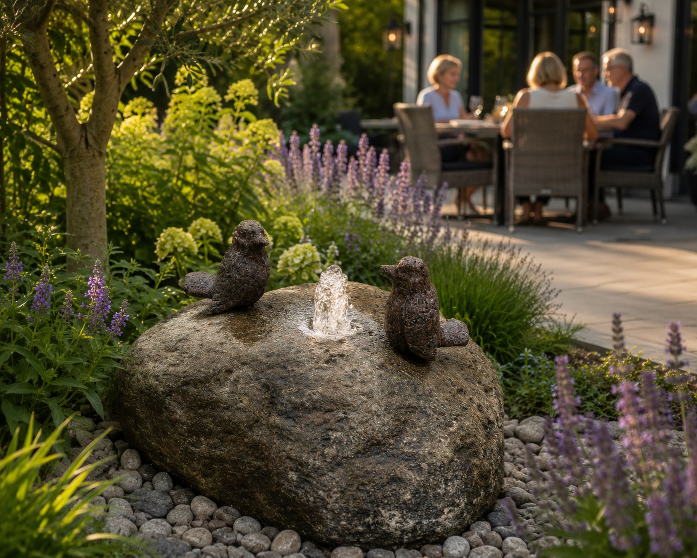 Waterornament kei met vogels