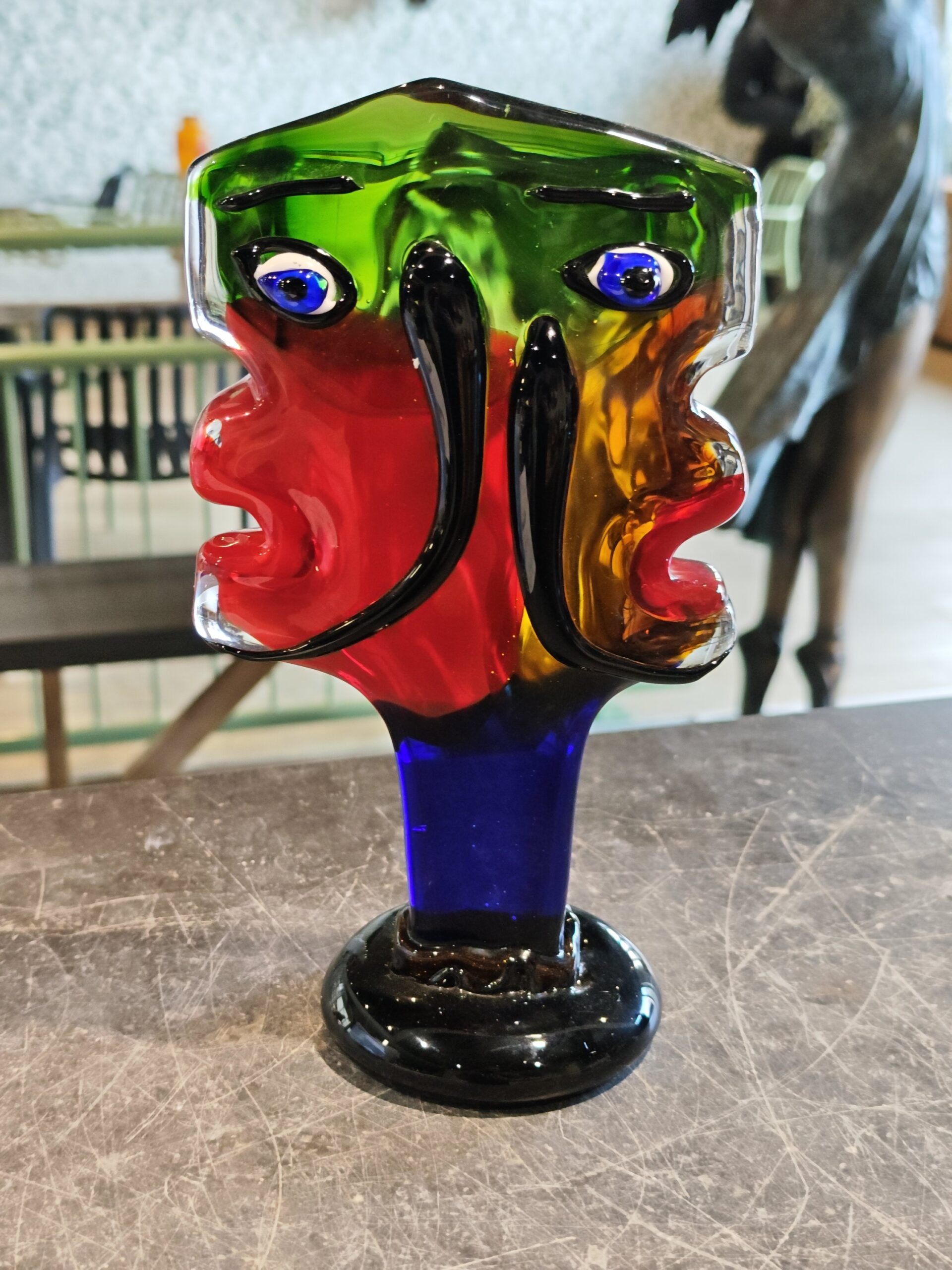 Glasvase 2 Gesichter