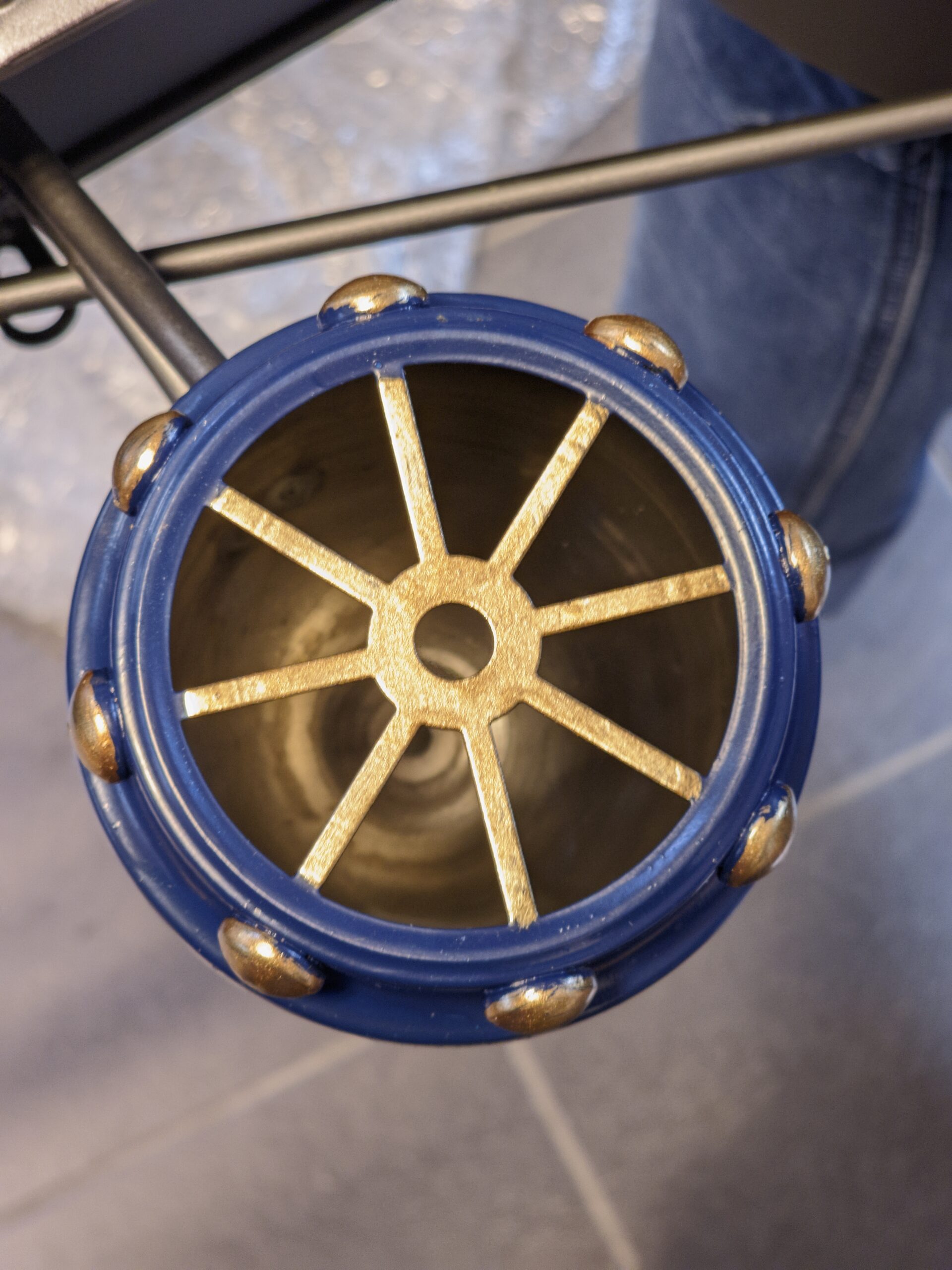 Wanduhr Airplane anthrazit und blau 142cm