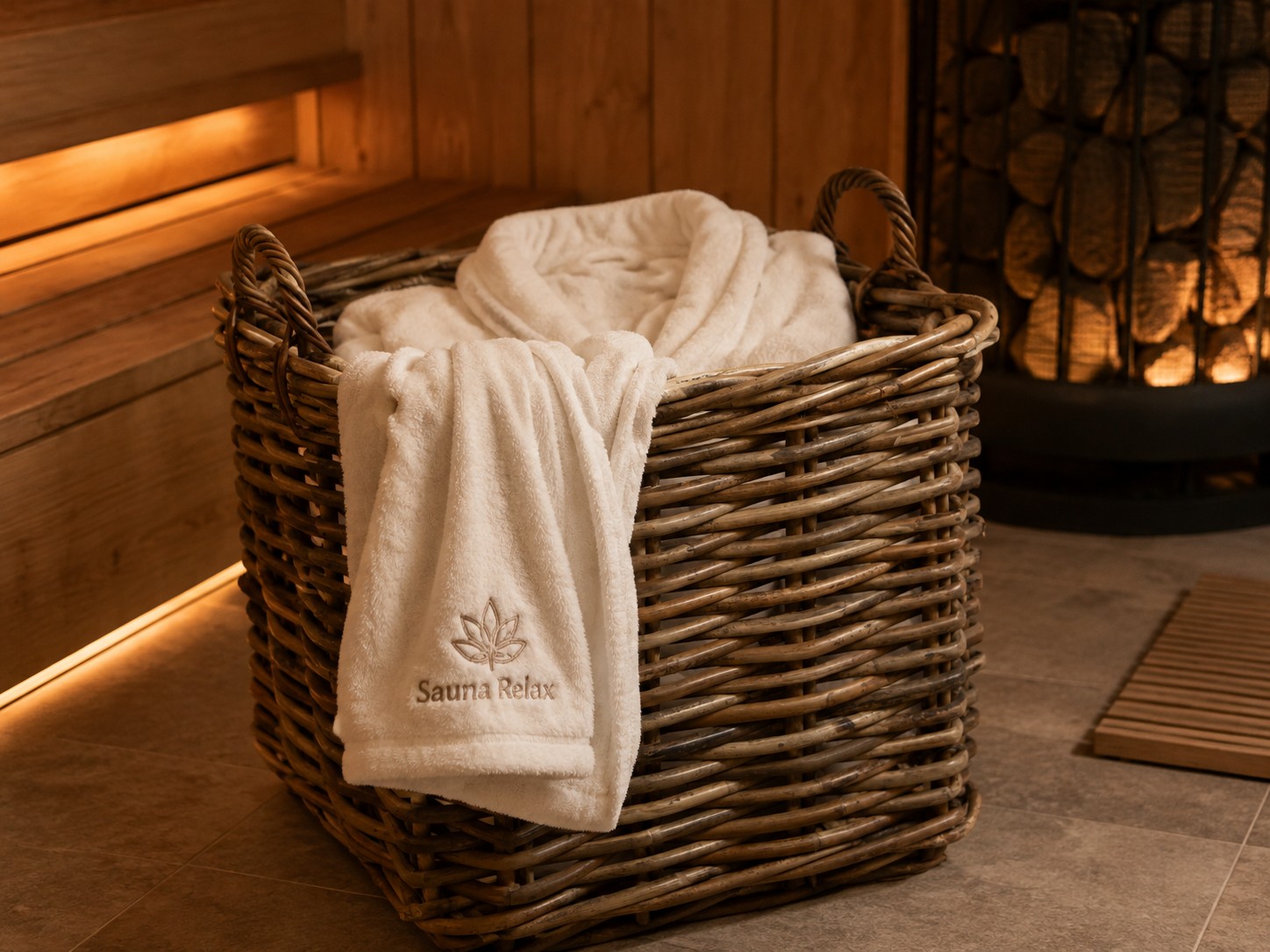 Wicker basket thick rattan square XXL 65cm