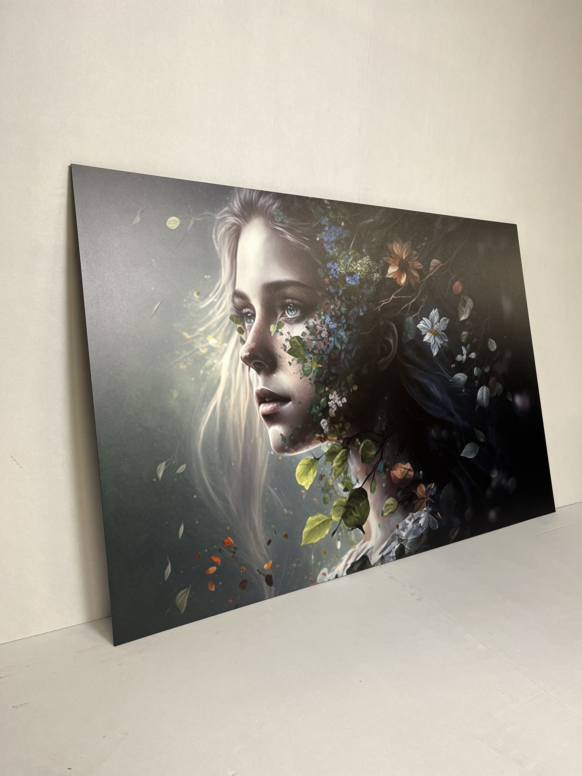 Painting Deco panel Nature lady in 4 sizes