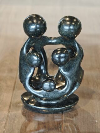 Statue soapstone Family 5 people 17cm