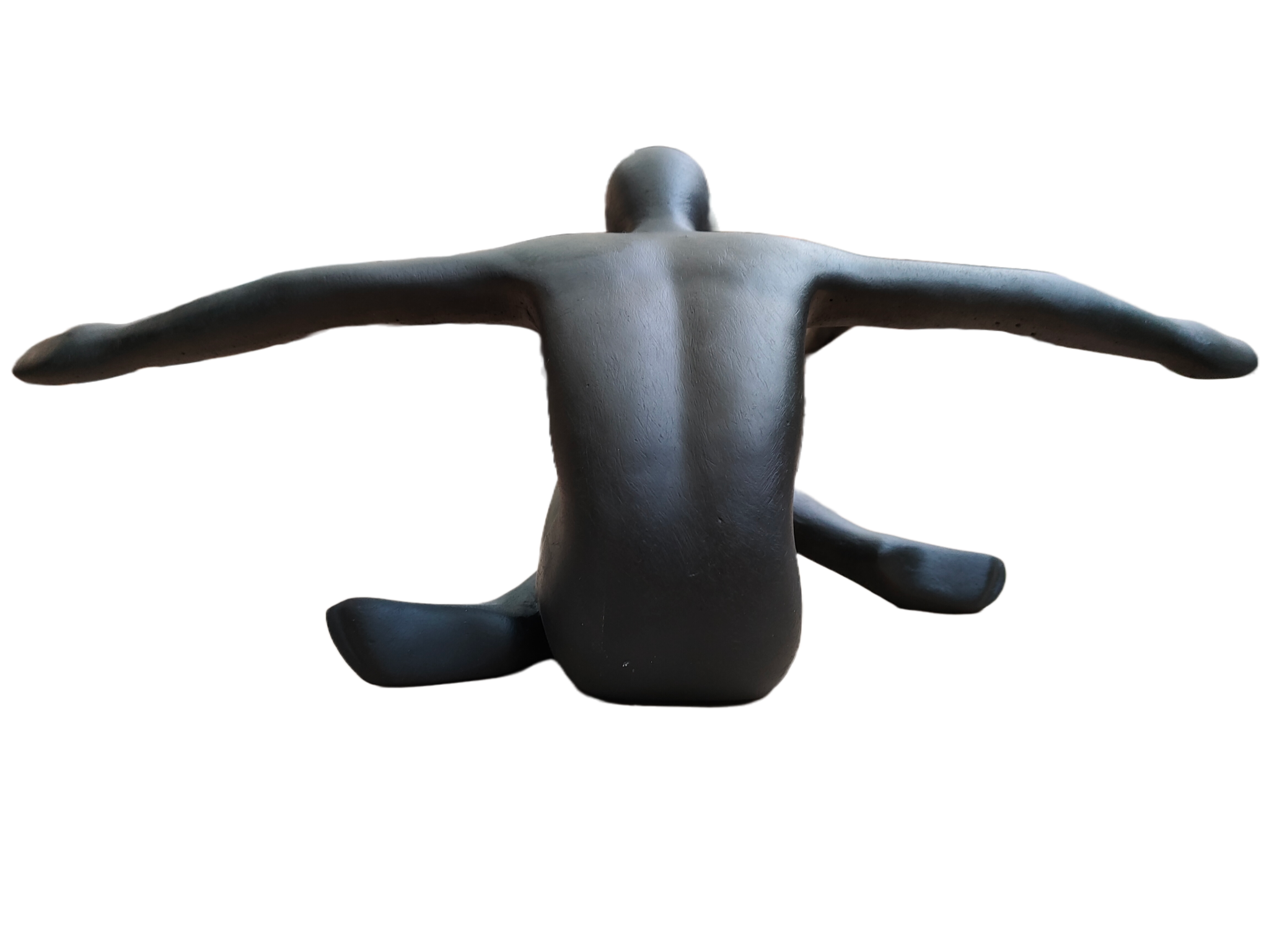 3100-1-101 - Beeld man met gespreide armen antraciet mat 53cm - eliassen.nl