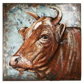 5wa0179-metalen-schilderij-80x80-cm-bruin-ijzer-koe-wanddecoratie-muurdecoratie