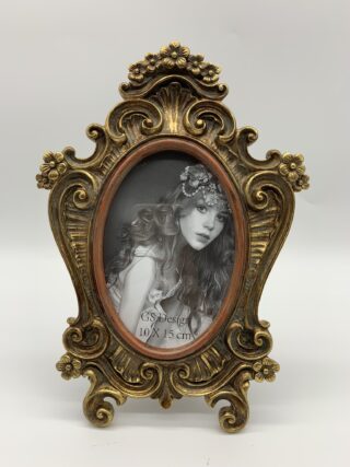 9467-1G Fotolijst Barok ovaal goud in 2 maten eliassen.nl