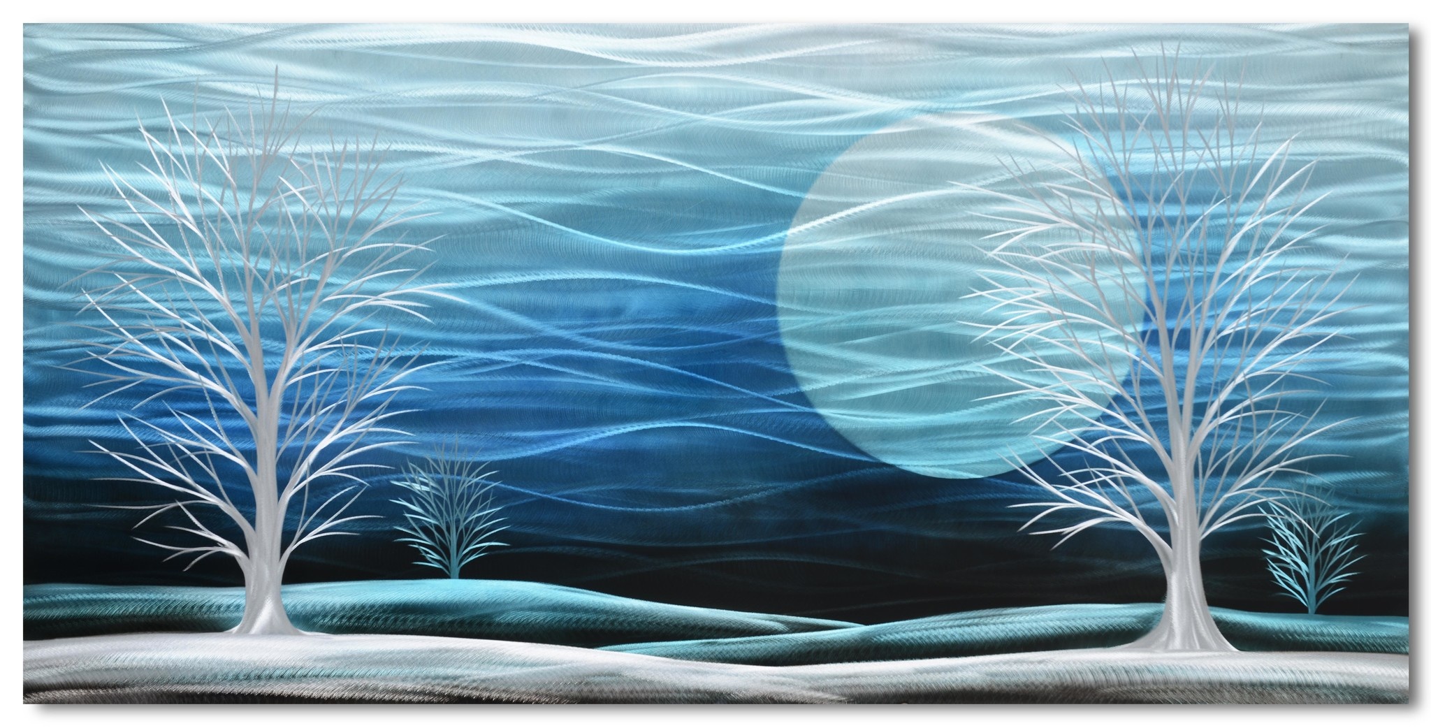 Aluminium schilderij landschap in de avond