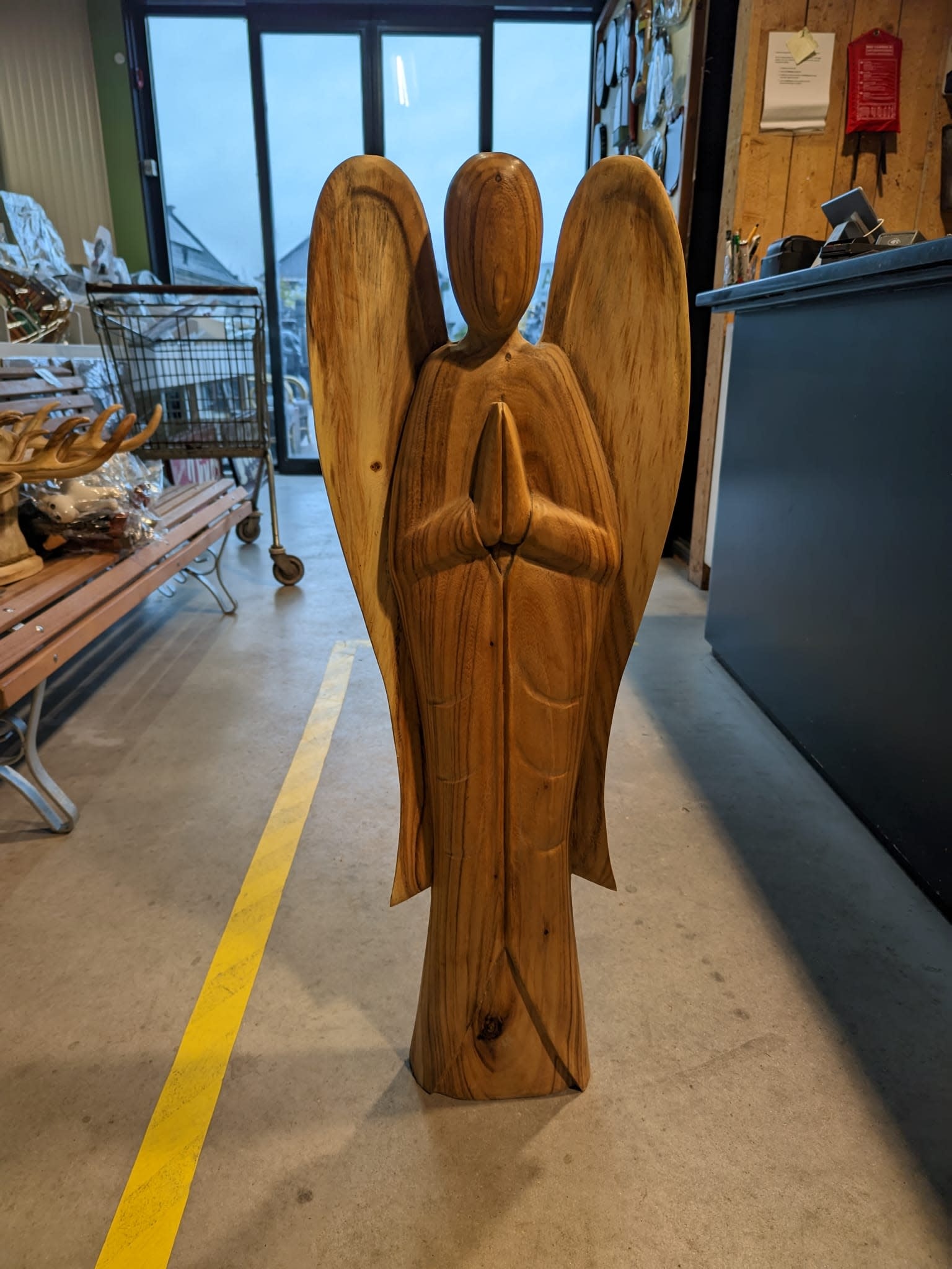 Statue Holz Engel 100cm eliassen.nl