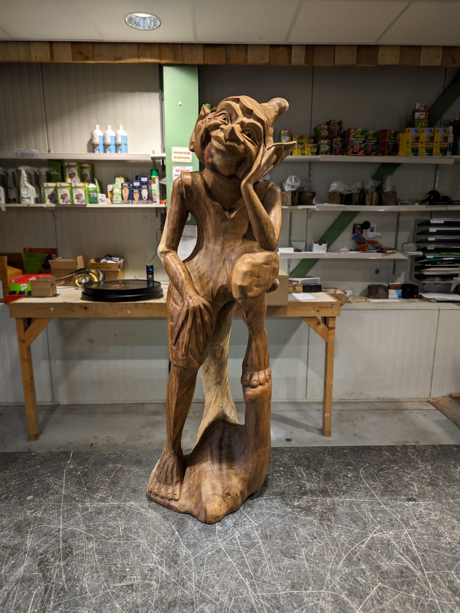 Statue Holzzwerg klein 60cm eliassen.nl