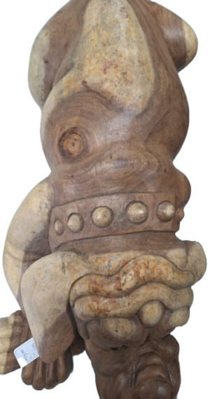 Beeld hout Slapende hond 80cm eliassen.nl