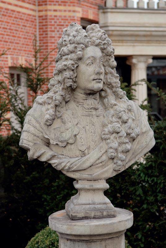 Beeld klassiek borstbeeld Man met lange krullen 89cm - eliassen.nl