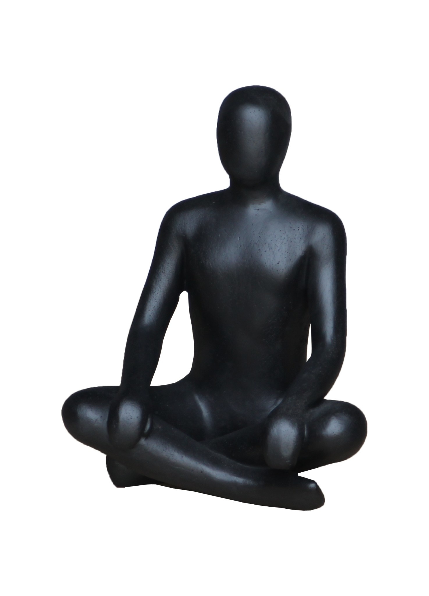 Beeld man yoga houding antraciet 28cm  - Eliassen.nl