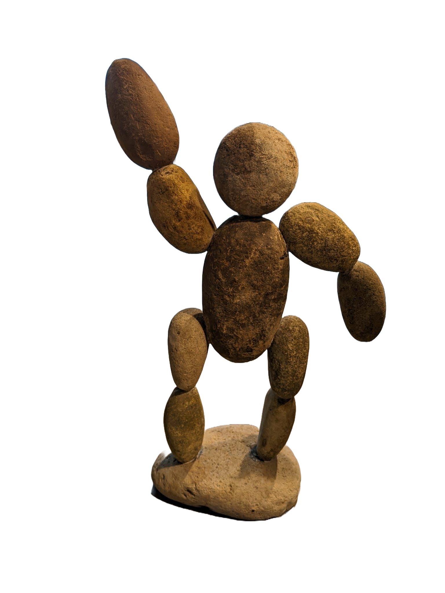 Statue stone man abstract with arm raised 90cm eliassen.nl