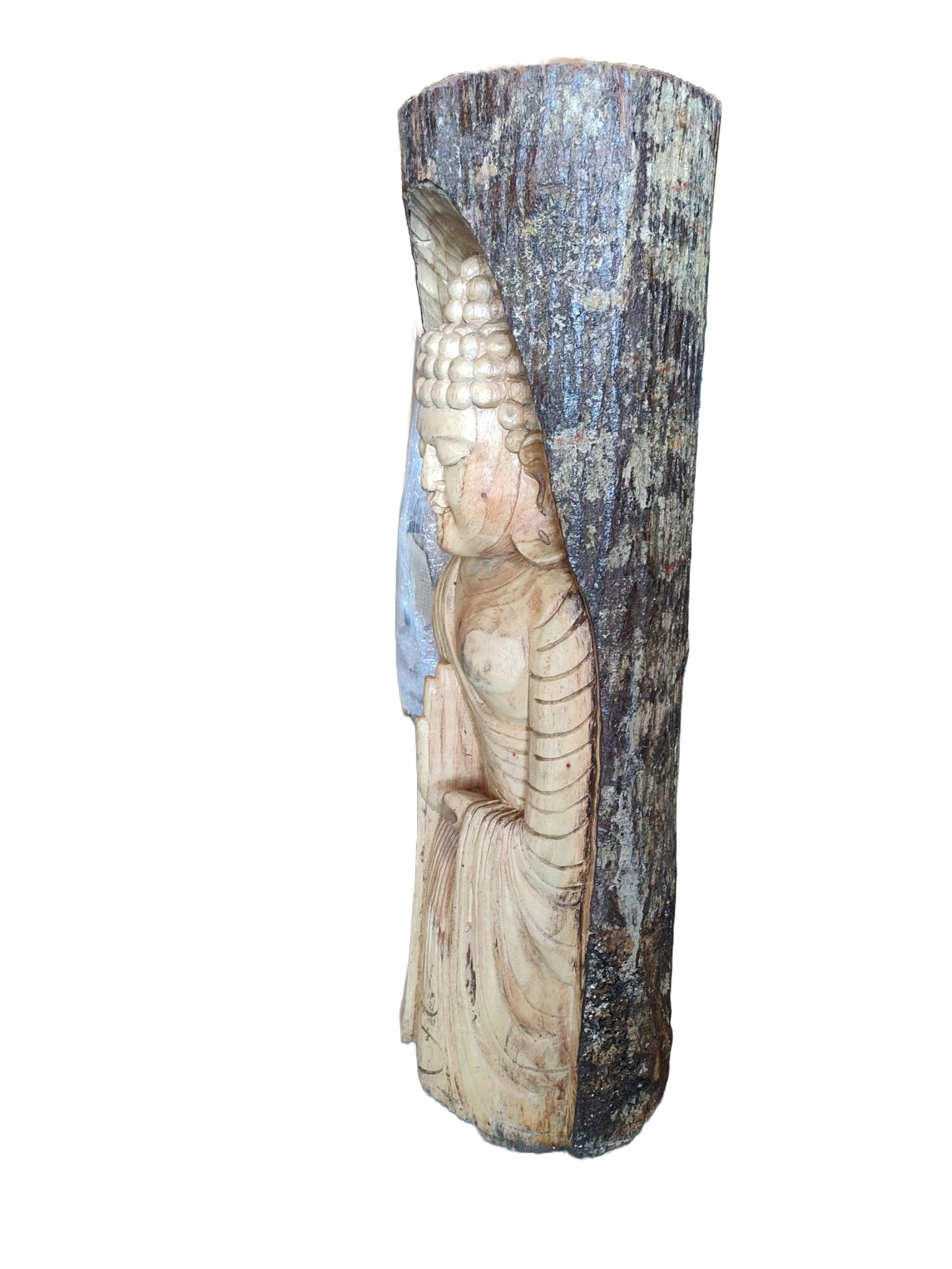 Boomstam beeld Boeddha 100cm - eliassen.nl 3