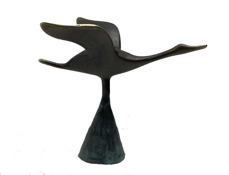 bronzen urn vliegende zwaan - eliassen.nl