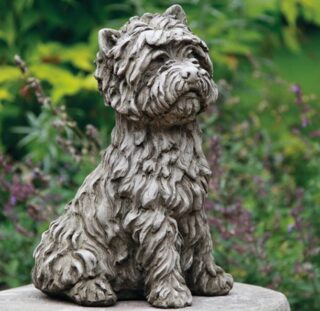 Boxer Hond Standbeeld - Tuinbeeld Van Steen Met Pups (33cm Hoog, 8kg)
