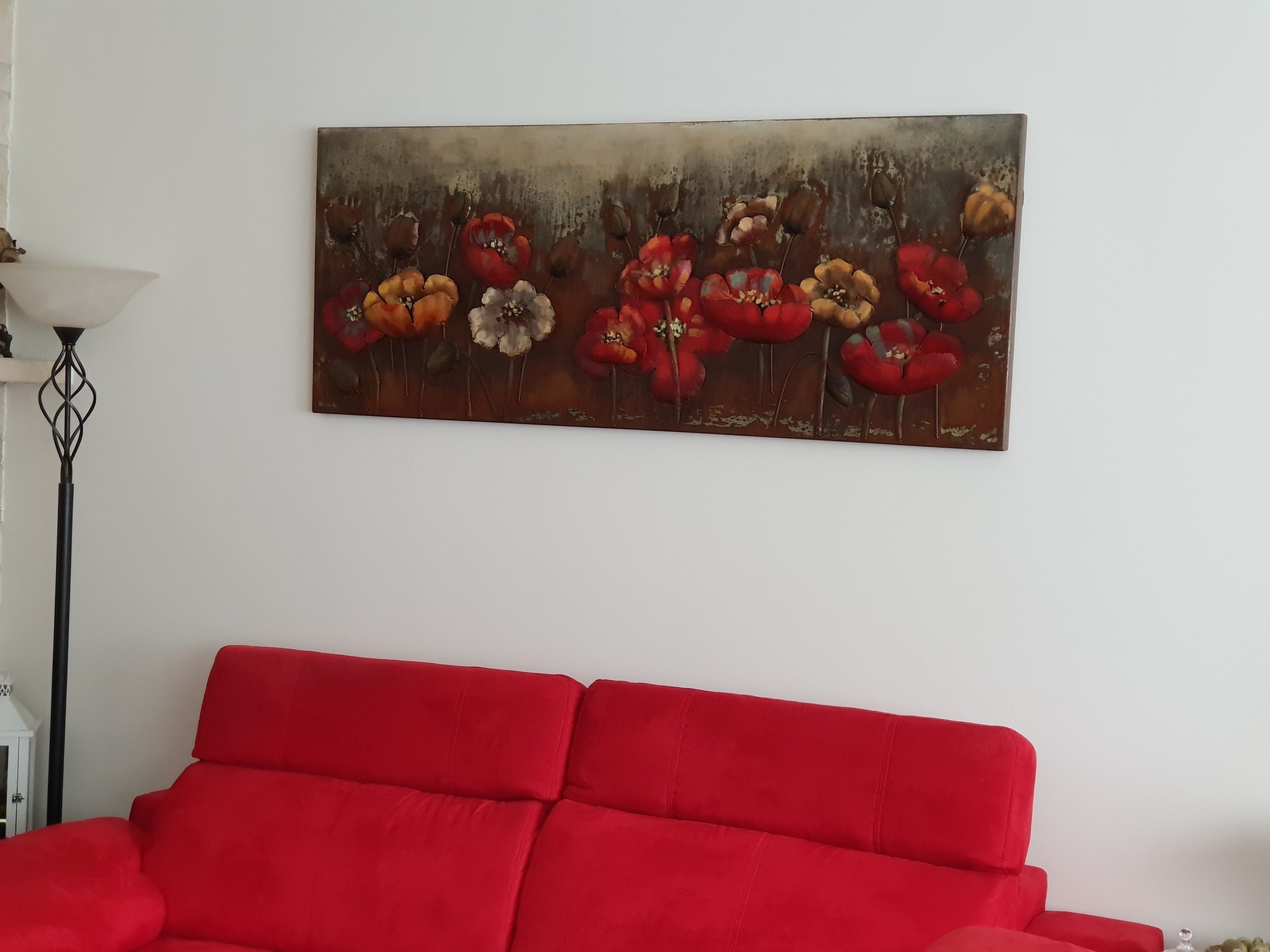 Eliassen 3D-Gemälde Metall rote Blumen 60x150cm eliassen.co.uk