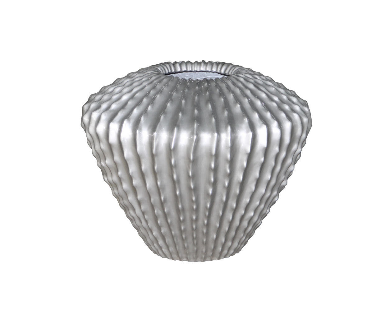 Eliassen Cactus pot silver gray high gloss 45cm