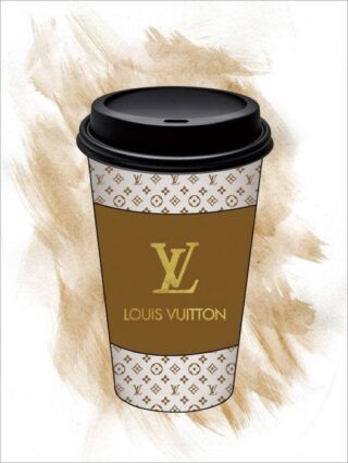 Eliassen Glasmalerei Tasse Louis Vuitton 60x80cm mit Goldfolie