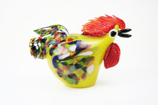 Eliassen Glas Statue Hahn gelb 32cm