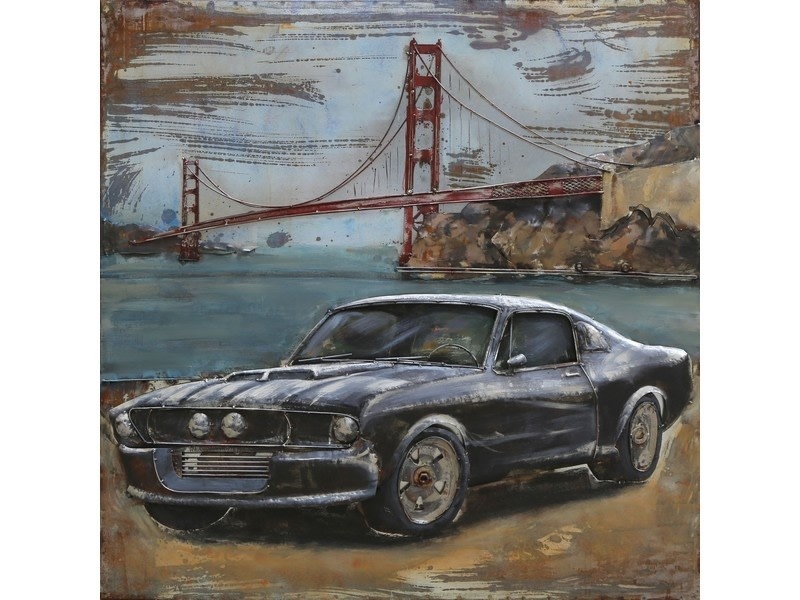 Eliassen Metaal schilderij Mustang 100x100cm