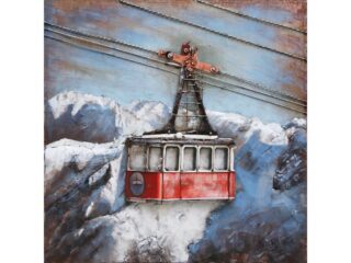 Eliassen Metall 3d Gemälde Skilift 60x60 cm.