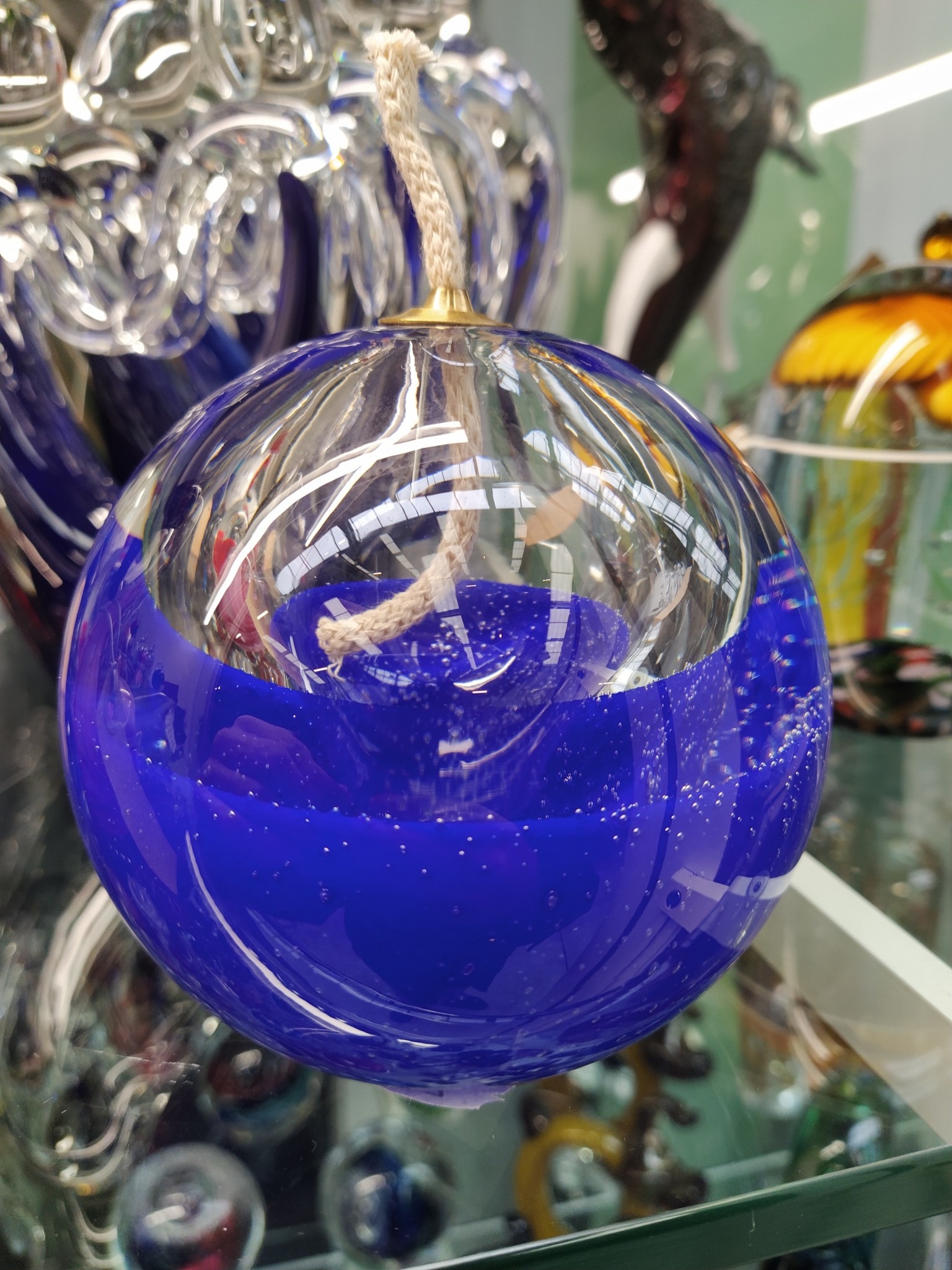 Eliassen Olielamp glas blauw 10cm