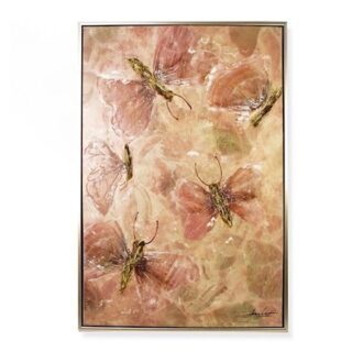 Eliassen Olieverf schilderij Oud roze vlinders 80x120cm