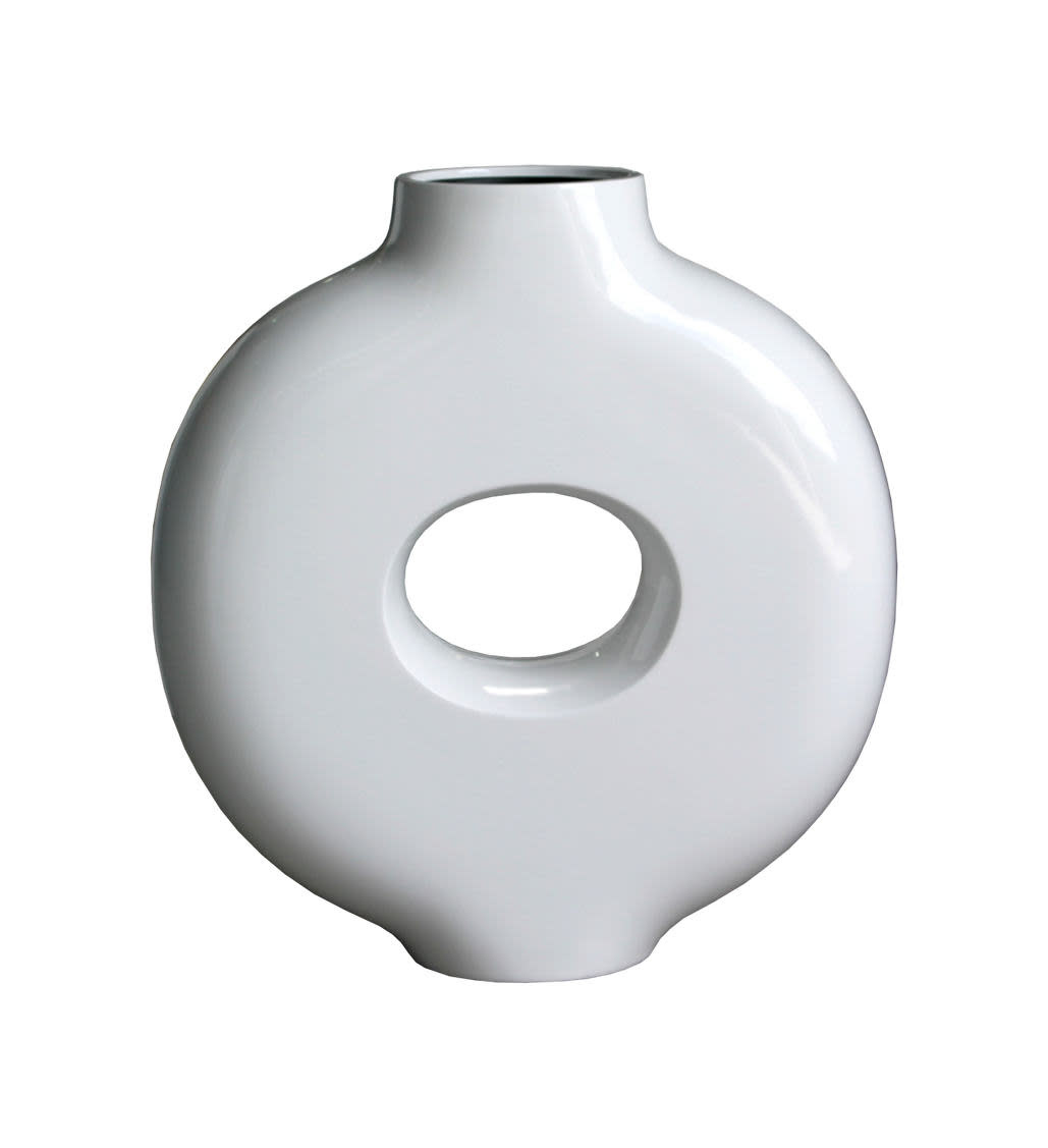 Eliassen Pot vaas Lounge Circle wit hoogglans