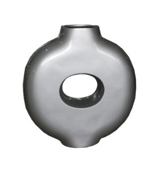 Eliassen Pot vaas Lounge Circle zilvergrijs hoogglans