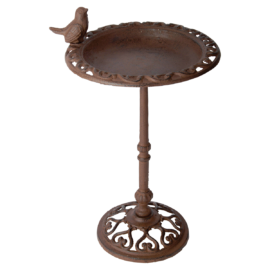 Eliassen Vogelbad auf hohem Sockel aus Gusseisen