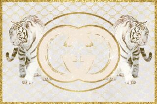 GLAS080120C-720 Glasgemälde Chanel Tiger gold 80x120cm - Eliassen.nl