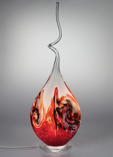 glass lamp red - eliassen.nl