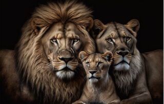 Glasmalerei Löwenfamilie 1 Jungtier - Eliassen.nl