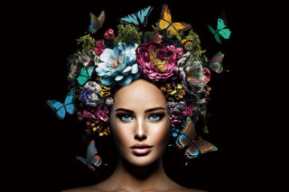 Glasmalerei Frau im Dunkeln - eliassen.co.uk