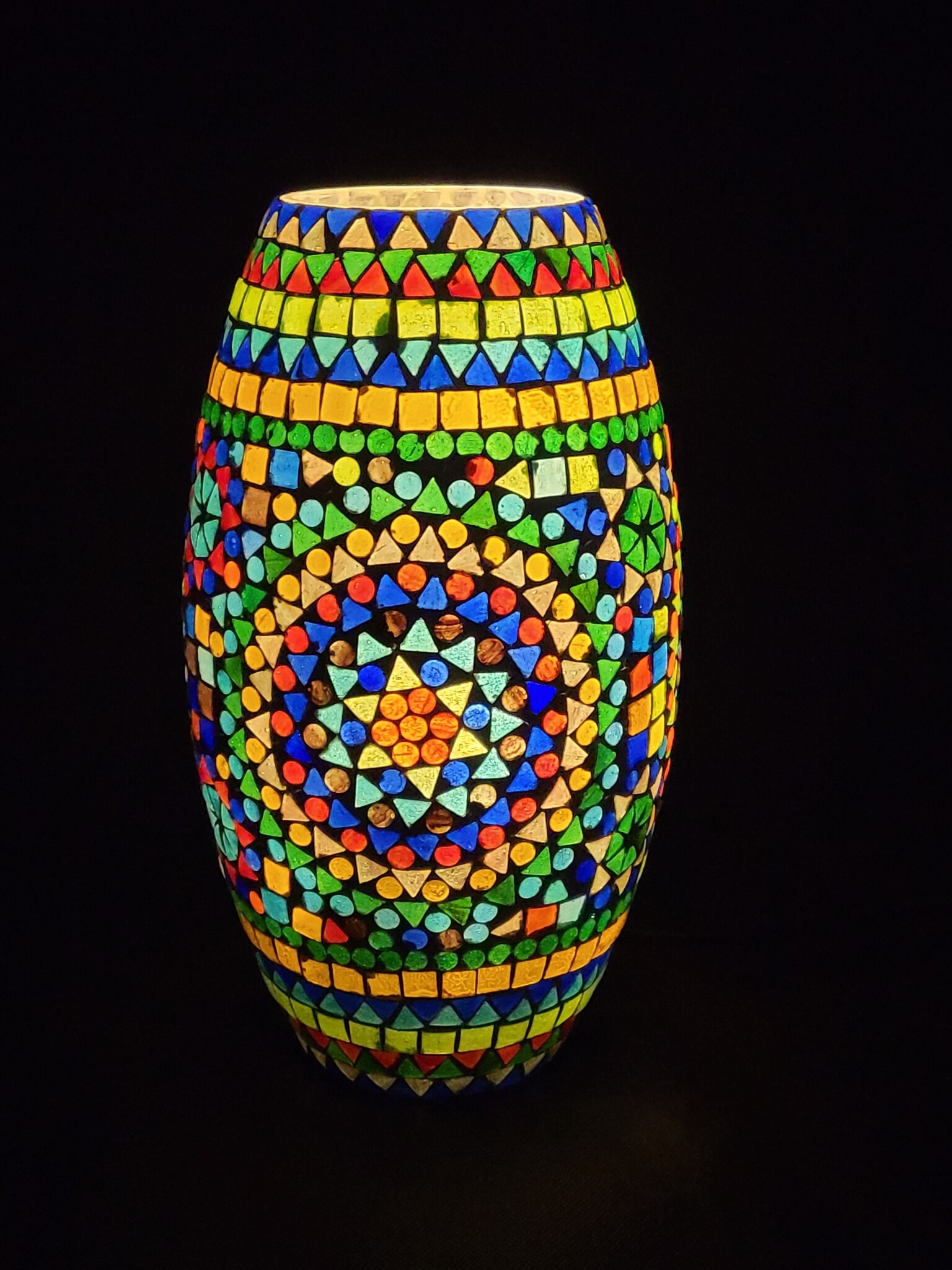 glazen lamp multi color - Eliassen.nl