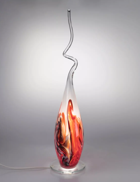 glass lamp red - eliassen.nl