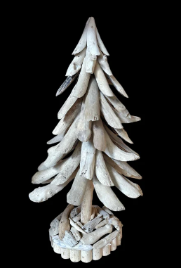 Houten beeld kerstboom drijfhout 60cm eliassen.nl