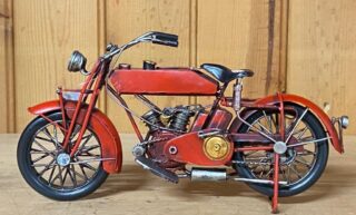 Miniature model red old motorcycle eliassen.co.uk