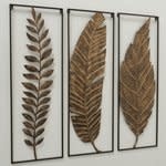 Muurdecoratie 3 luik Bladeren 90x90cm - Eliassen.nl