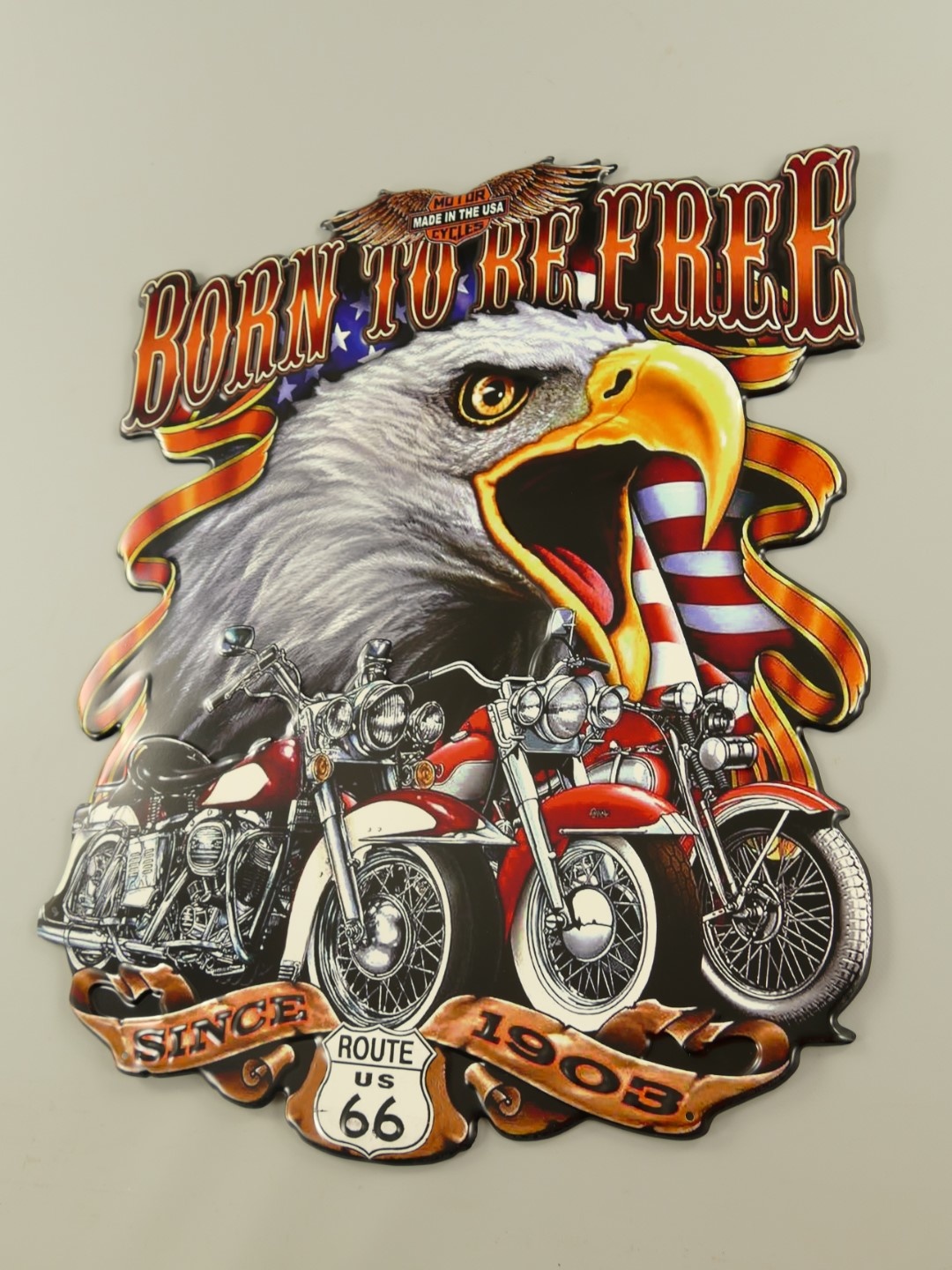 Wall plate tin Born to be free 60cm - Eliassen.nl