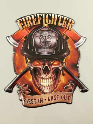 Muurplaat blik FireFighter 49x43cm - Eliassen.nl
