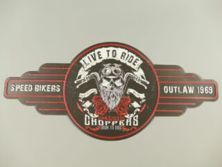 Muurplaat blik Live to ride 84cm - Eliassen.nl