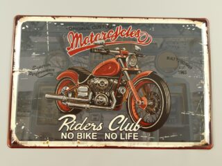 Wall plate tin Riders Club 40x60cm - Eliassen.nl